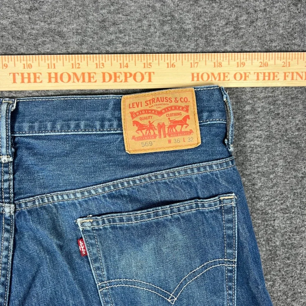 Levi's 569 Loose Straight Jeans Mens 36x32 (Actual 36x30) Blue Relaxed Fit Denim